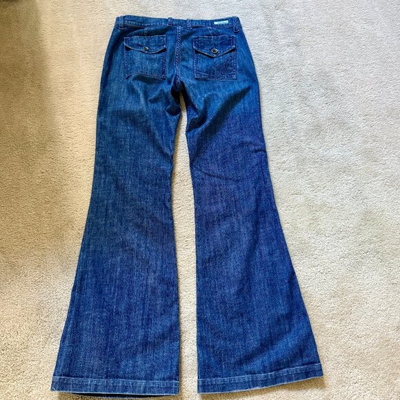 Anthropologie Level 99 Wide-Leg Dark Wash Jeans - Womens 30 - Picture 2 of 8